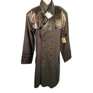 Spirit Halloween Steampunk Costume Jacket Brown‎ Gold L Large NWT Cosplay 14+